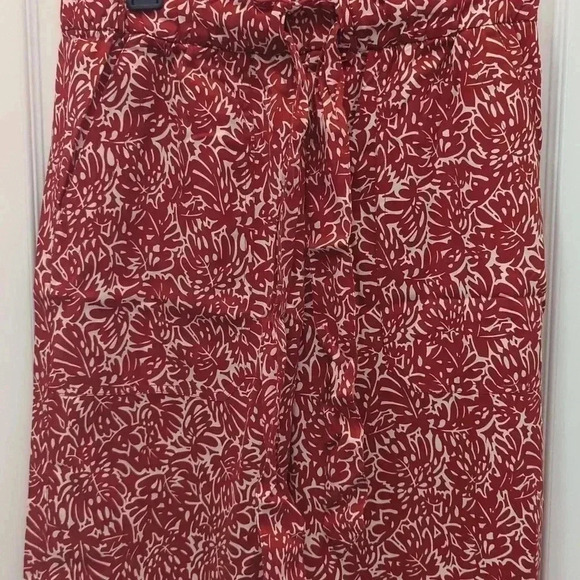 CLUB Monaco Women Beachy Tropical Print Wide Leg Belted Pull-On Pants - Picture 3 of 11